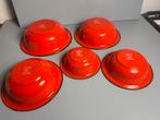 Vintage Emaille Schalen Set - 5 Delig, Overige materialen, Pot, Bus of Blik, ?, Zo goed als nieuw