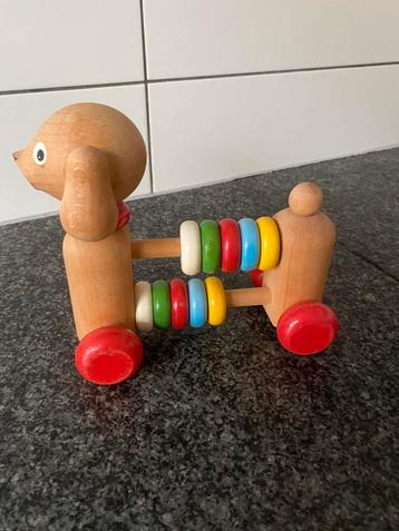 Retro Beuken Houten Loop Tekkel met Telraam beschikbaar voor biedingen