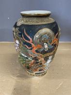 Vaas - japan - Japanese Meiji Satsuma, Huis en Inrichting, Overige kleuren, Aardewerk of Porselein, Ophalen of Verzenden, Zo goed als nieuw