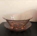 Vintage roze glazen fruittest, Antiek en Kunst, Antiek | Glas en Kristal, Ophalen of Verzenden