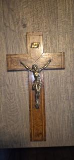 Antiek Houten Kruisbeeld met Christus, Antiek en Kunst, Ophalen of Verzenden