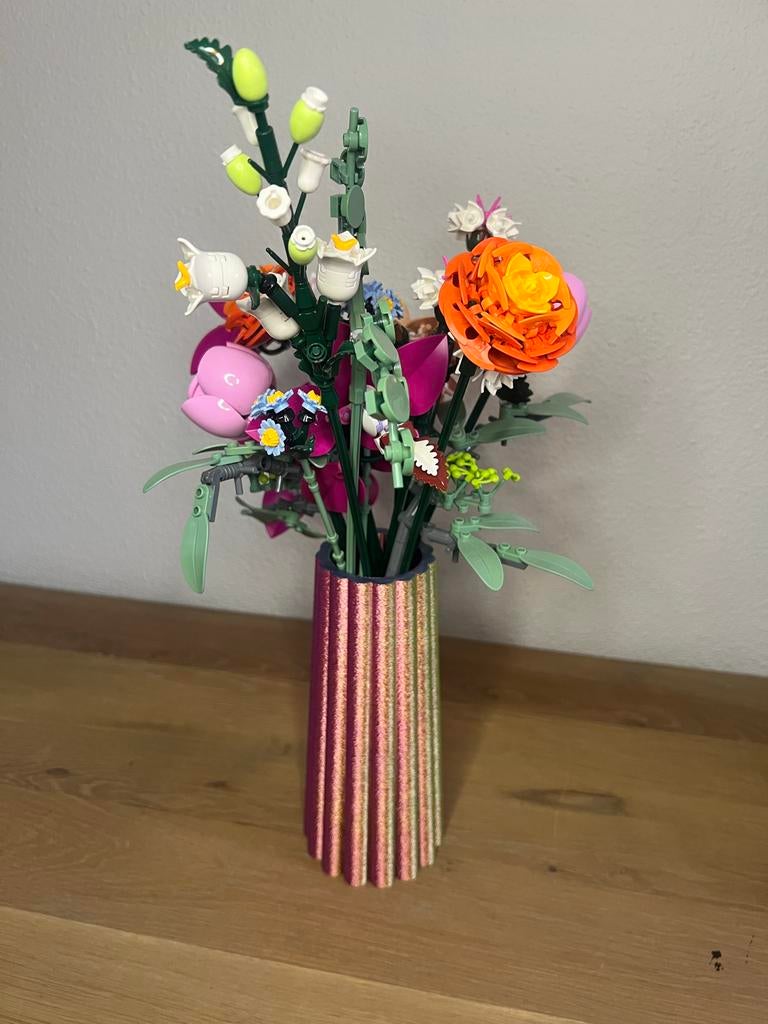Regenboog Vaas voor LEGO Bloemen - 18cm, Kunststof, Overige kleuren, Nieuw, Ophalen of Verzenden
