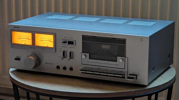 Vintage Philips N5151 cassettedeck - werkend, optisch mooi, Audio, Tv en Foto, Cassettedecks, Philips, Ophalen of Verzenden