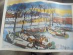 De Ploeg - Westerhaven - Jan van der Zee (1952), Antiek en Kunst, Kunst | Schilderijen | Modern, Ophalen of Verzenden