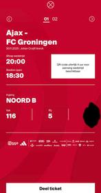 Ajax groningen, Tickets en Kaartjes, Sport | Voetbal, Losse kaart, Eén persoon, November