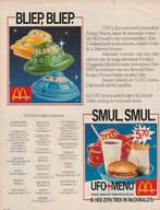 retro reclame 1986 McDonald's Happy Meal ufo actie, Verzenden, Overige typen