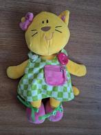 Russ knuffel gele poes met geruite jurk, Ophalen of Verzenden, Poes