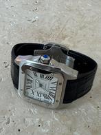 Cartier Santos met leren band, Overige merken, Leer, Staal, Polshorloge