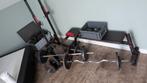 Fitness bank + 160kg aan gewichten + barbells/halters, Sport en Fitness, Fitnessmaterialen, Ophalen, Gebruikt