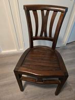 6 Teak Koloniale Eetkamerstoelen, Huis en Inrichting, Ophalen, Gebruikt, Bruin, Vijf, Zes of meer stoelen