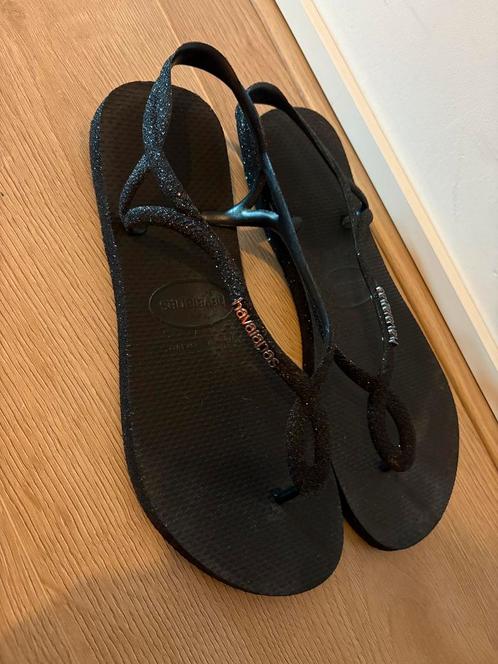 Havaianas sandalen Luna glitter zwart maat 41/42 EU, Kleding | Dames, Schoenen, Nieuw, Sandalen of Muiltjes, Zwart, Ophalen of Verzenden