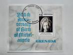 Grenada 1975, Michelangelo, Postzegels en Munten, Postzegels | Amerika, Ophalen of Verzenden, Gestempeld, Noord-Amerika