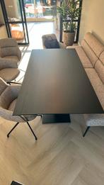 Zwarte eiken eettafel, Ophalen, 200 cm of meer, 50 tot 100 cm, Zo goed als nieuw