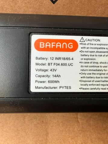 NIEUWE  Bafang frame accu 600 watt beschikbaar voor biedingen