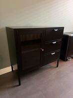 VidaXL Dressoir - Zwart Staal & Glas - 75x35x70 cm, Huis en Inrichting, Kasten | Dressoirs, Ophalen, Nieuw, 50 tot 100 cm, Metaal