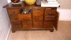 Kleine vintage apothekerskast hoogte 54 cm, Gebruikt, Met lade(s), 25 tot 50 cm, Teakhout