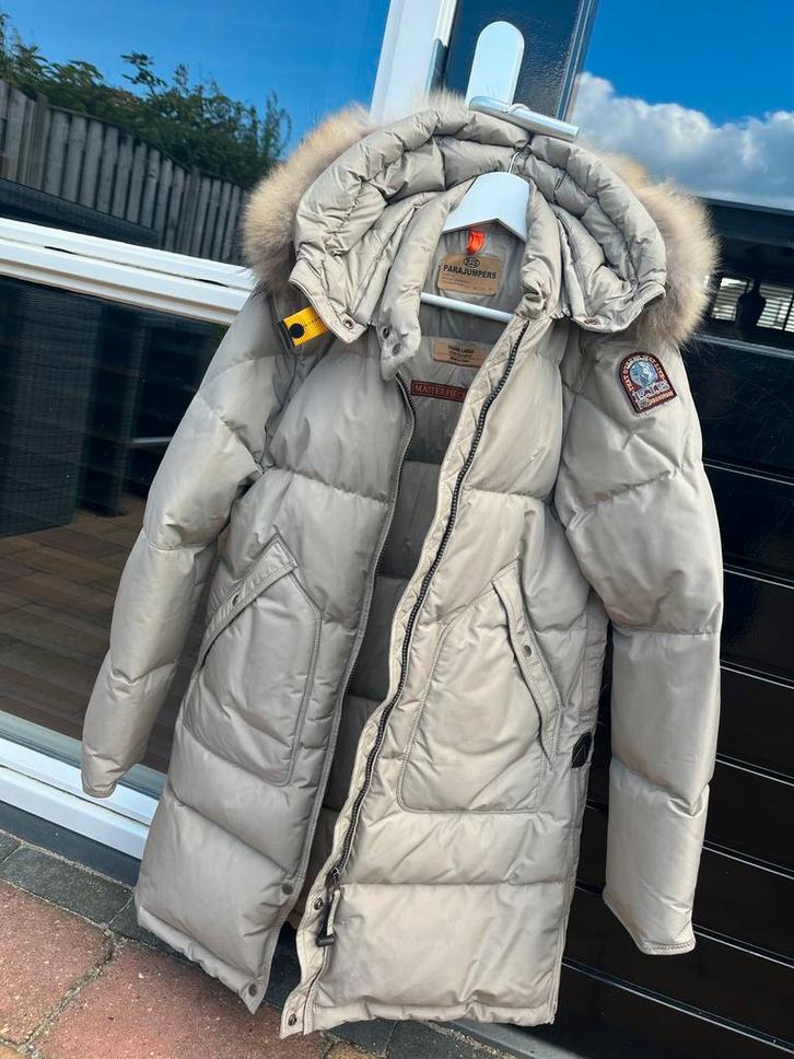 Parajumpers long Bear Girl beige jas (maat M), Kleding | Dames, Jassen | Winter, Zo goed als nieuw, Ophalen of Verzenden