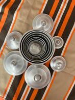 Set van 7 vintage aluminium voorraadbussen Frankrijk’50, Ophalen of Verzenden