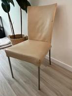 6 leer eetkamerstoelen creme, Huis en Inrichting, Stoelen, Ophalen, Gebruikt, Overige kleuren, Leer