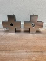 RVS design wandlampen MOOT, 2 stuks voor 1 prijs, Ophalen, Zo goed als nieuw