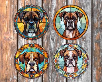Boxer Glas in Lood onderzetters met houder rond beschikbaar voor biedingen