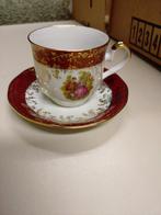 Vintage Kop en Schotel HK met Gouden randjes 24 karat, Kop en/of schotel, Onbekend, Ophalen of Verzenden, Zo goed als nieuw