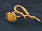 Vintage broche - Tijgeroog - Verguld, Overige materialen, 4 tot 7 cm, N.v.t., N.v.t.