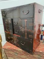 Originele Antieke Japanse Tansu kist met sleutel, Ophalen, Gebruikt, 50 tot 100 cm, 50 tot 75 cm