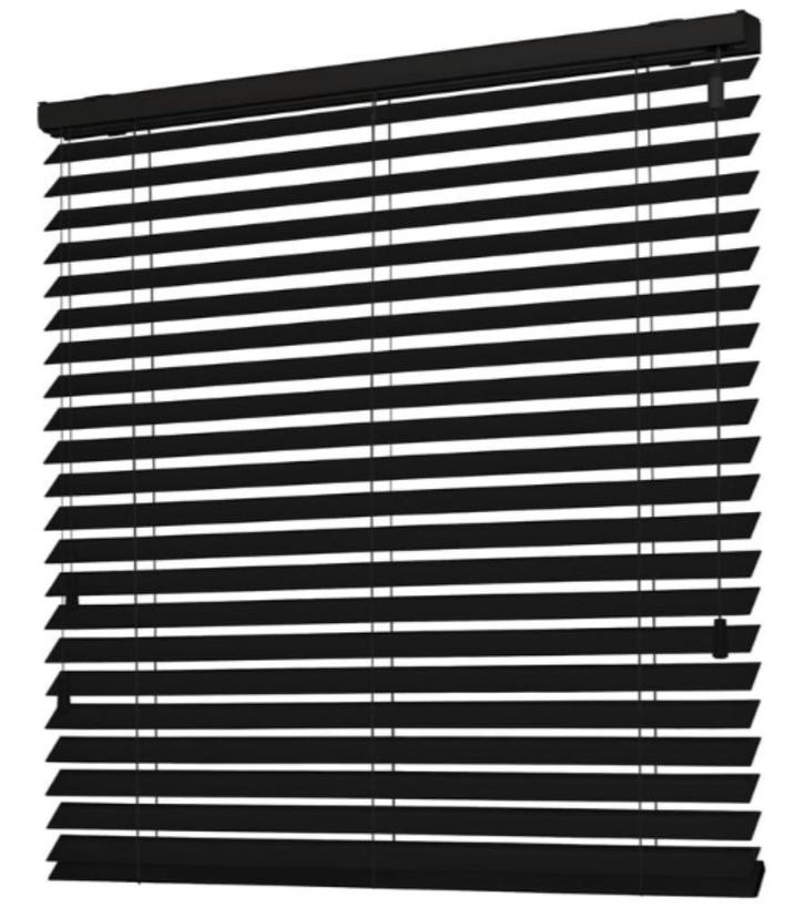 Houten jaloezie met privacysluiting 117x135cm. Zwart, Huis en Inrichting, Stoffering | Gordijnen en Lamellen, Zo goed als nieuw