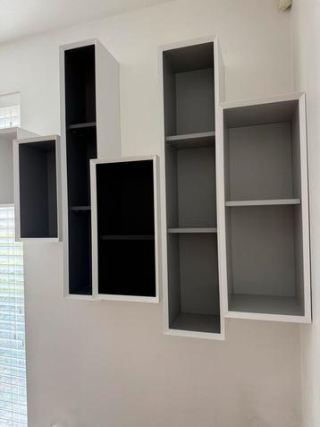 Design Hangkastjes Set van 6 - RAL 9003 Wit/Grijs beschikbaar voor biedingen