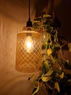 Vintage Hanglamp met Glas Kap, Gebruikt, Vintage, Ophalen of Verzenden, Glas