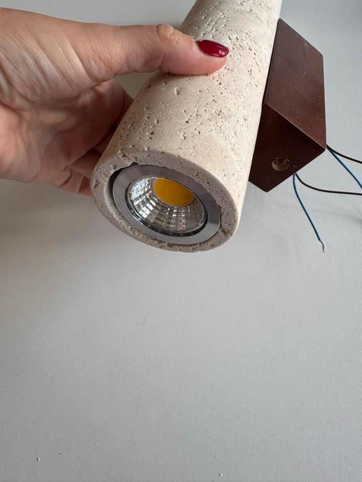 Travertin Wandlamp Spot 2x, Huis en Inrichting, Lampen | Wandlampen, Nieuw, Overige materialen, Ophalen of Verzenden