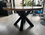 Eiken ronde eettafel met matrixpoot 140 cm, Huis en Inrichting, Tafels | Eettafels, Ophalen, 100 tot 150 cm, Rond, Zo goed als nieuw