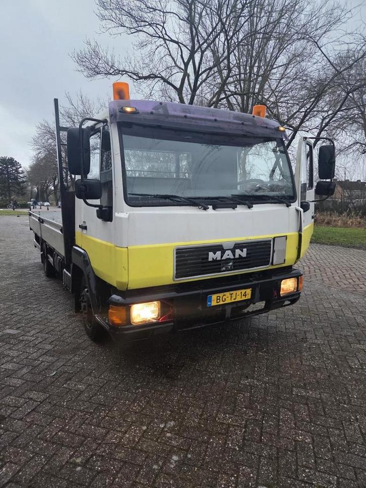 MAN 8-163 vrachtwagen openlaadbak hiab 017, Auto's, Vrachtwagens, Bedrijf, Ophalen
