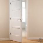 Paneeldeur binnendeur 4 vlakken wit voorgelakt stomp, Doe-het-zelf en Verbouw, Deuren en Horren, Niet ingevuld, 80 tot 100 cm
