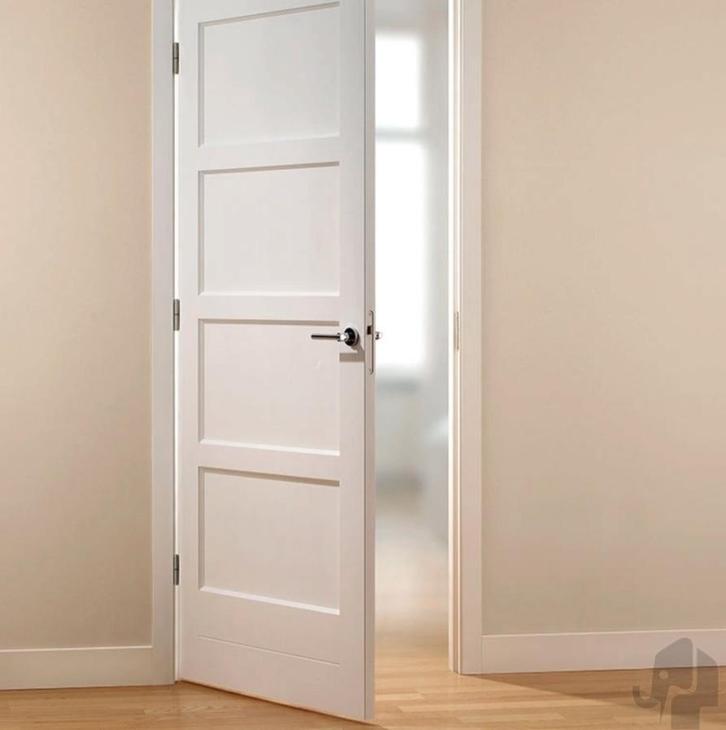 Paneeldeur binnendeur 4 vlakken wit voorgelakt stomp, Doe-het-zelf en Verbouw, Deuren en Horren, Nieuw, Binnendeur, 200 tot 215 cm