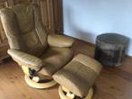 Stressless mayfair m relaxfauteuil + hocker, Huis en Inrichting, Fauteuils, Gebruikt, Hout, Ophalen