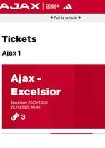 3 x kaarten Ajax - Excelsior beschikbaar (vak 113 Noord B), Twee personen