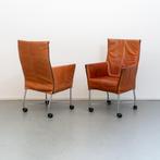 6x Montis Chaplin eetkamerstoelen Buffalo Maron, Niet ingevuld, Niet ingevuld, Leer, Ophalen of Verzenden