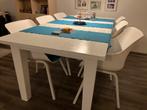 Eethoek tafel met 6 stoelen wit, Ophalen, 200 cm of meer, 50 tot 100 cm, Zo goed als nieuw