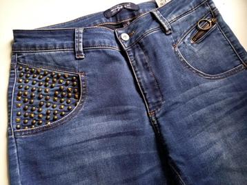 NICKJEAN pracht blauwe jeans met studs, maat 38 beschikbaar voor biedingen