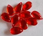 Kristal druppel vorm glas hang kralen 15x8 mm rood, Verzenden, Nieuw, Kraal