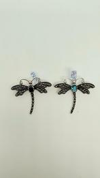 Zilveren Libelle broches met verschillende steentjes inleg., 4 tot 7 cm, Verzenden, Zwart, Nieuw