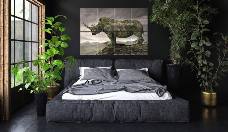 Displate neushoorn poster (magneet, zonder boren), Huis en Inrichting, Woonaccessoires | Wanddecoraties, Zo goed als nieuw, Ophalen of Verzenden