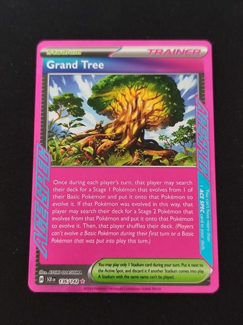 2x Grand Tree - Pokemon Stellar Crown (SCR 136), Hobby en Vrije tijd, Verzamelkaartspellen | Pokémon, Zo goed als nieuw, Losse kaart