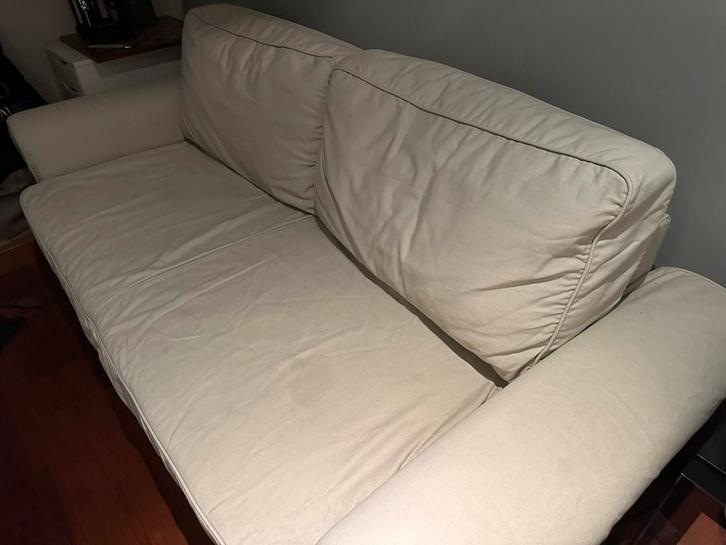 Ikea Ektorp bank - zandkleurig, Huis en Inrichting, Banken | Bankstellen, Gebruikt, Rechte bank, Driepersoons, 200 tot 250 cm