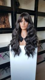 Pruik met Pony/Lok: Gemêleerd Donker bruin 65cm, wavy, Sieraden, Tassen en Uiterlijk, Uiterlijk | Haarverzorging, Ophalen of Verzenden