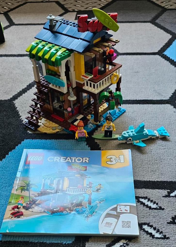 Lego Creator 31118 Surfer Beach House, Kinderen en Baby's, Speelgoed | Duplo en Lego, Zo goed als nieuw, Ophalen of Verzenden