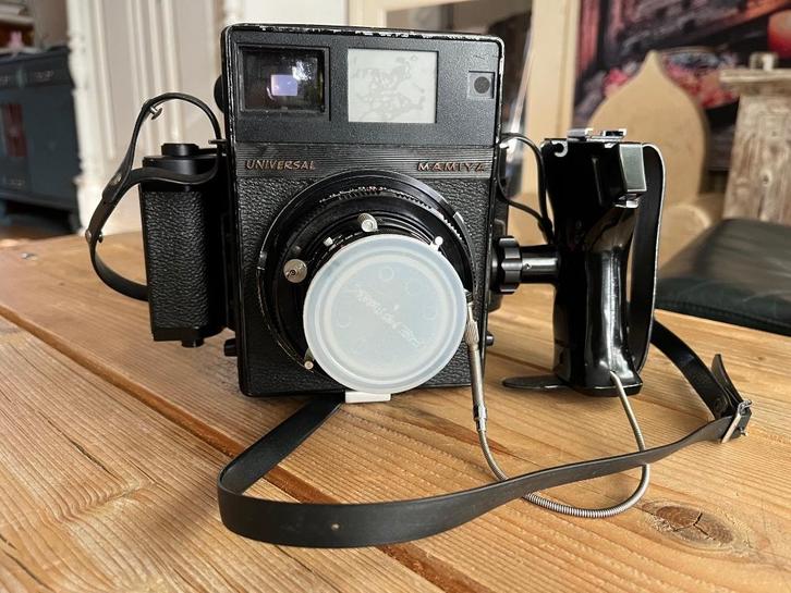 Mamiya Press Universal camera met 6x9 en 6x7 adapter, Audio, Tv en Foto, Fotocamera's Analoog, Gebruikt, Spiegelreflex, Overige Merken