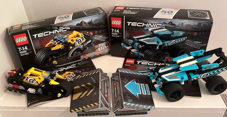 Lego Technic sets - Stunt Bike 42058 + Stunt Truck 42059, Kinderen en Baby's, Speelgoed | Duplo en Lego, Zo goed als nieuw, Lego